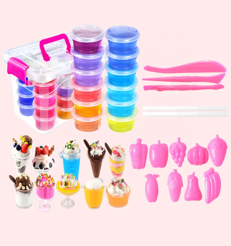 
Hot Selling Diy Education 24 colors Magic Crystal Mud Slime for Kids 