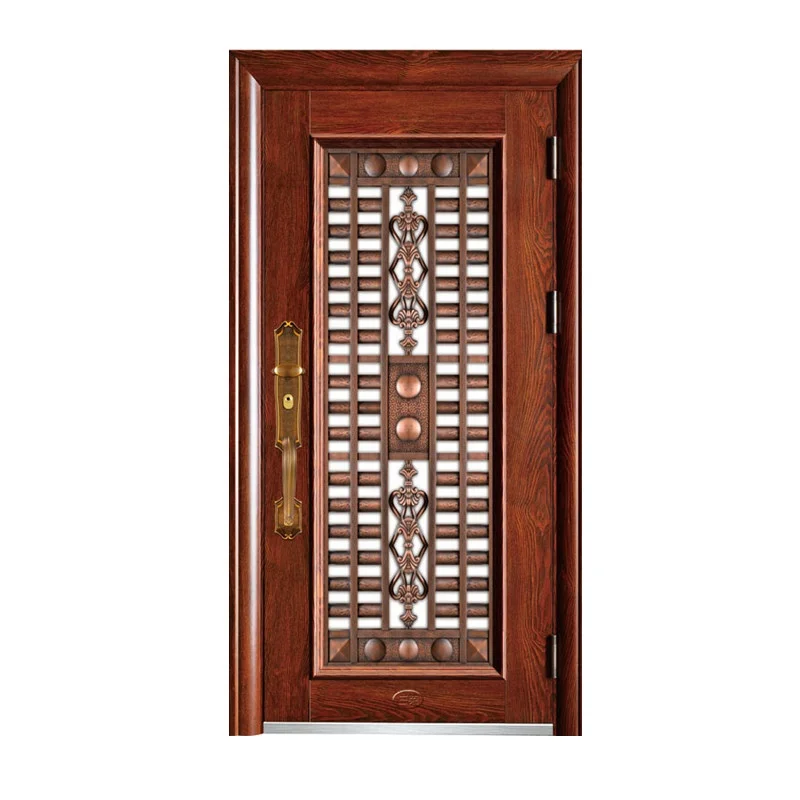 Front Metal Single Anti-theft Security Door Ventilated Security Front Main Entry Steel Door Designs
