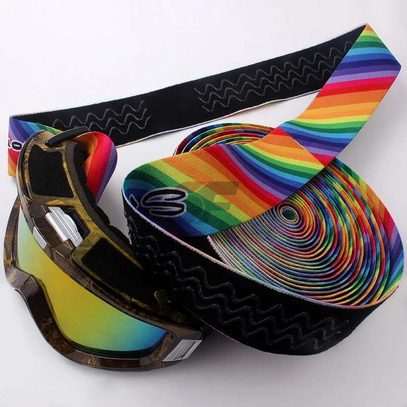 Ad  fashion 100% custom elastic webbing ski goggle straps