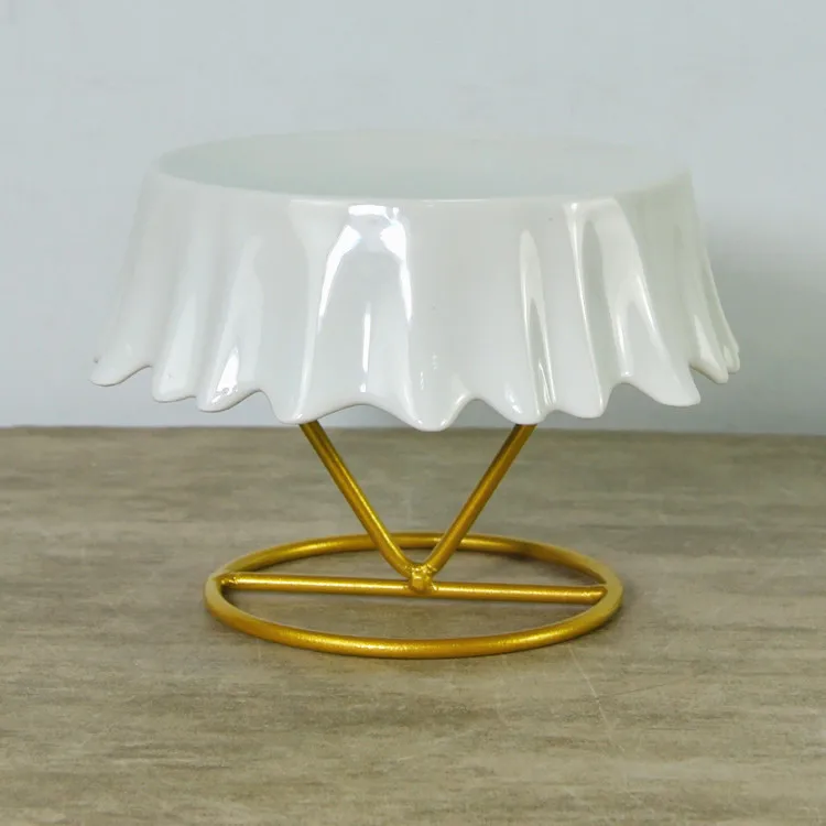 Durable advanced design porcelain ceramic wedding cake stand cake stand set