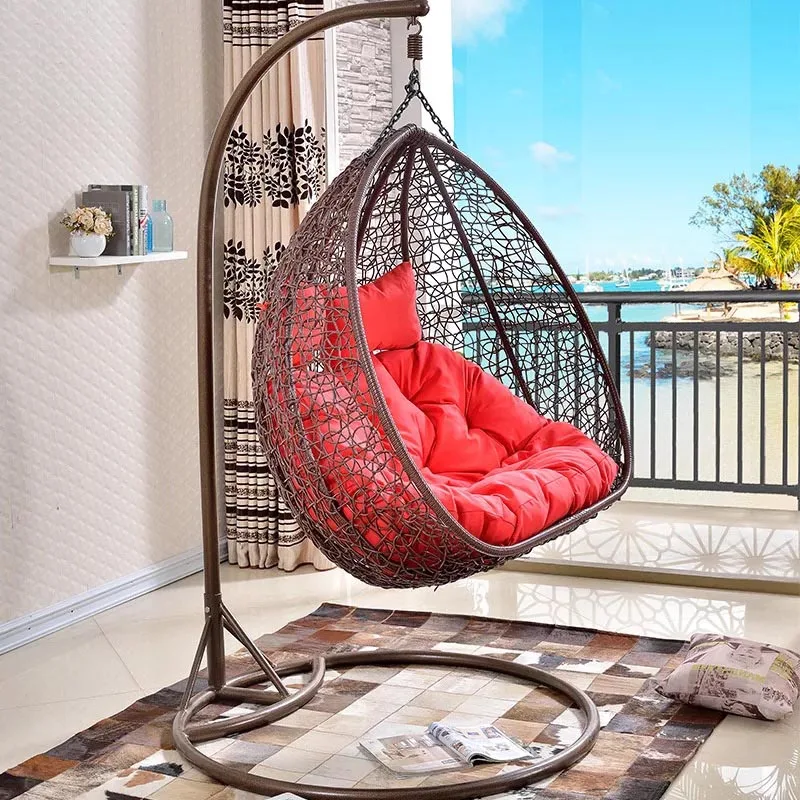 Hot selling aluminum frame outdoor double reclining seat hammocks hanging rattan swing chairs