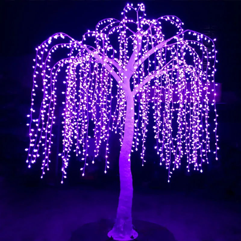 Wholesale Professional landscape artificial RGB color changing led weeping willow tree light