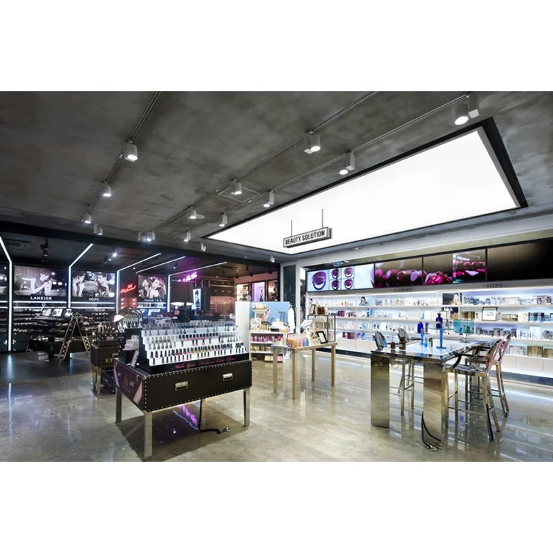LUX Customized Modern Cosmetic Shop Interior Design Wooden Paint Furniture For Make