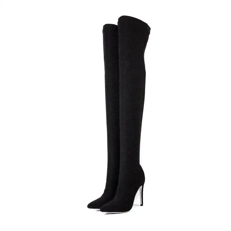 
Fashion Women Leather Sexy Over The Knee Stovepipe High Heels Women Long Boots 