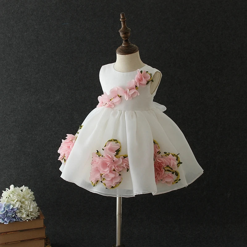 Guangzhou wholesale kids clothing new flowers cotton kid floral dress for 3 year old girls wedding party dresses ball gown
