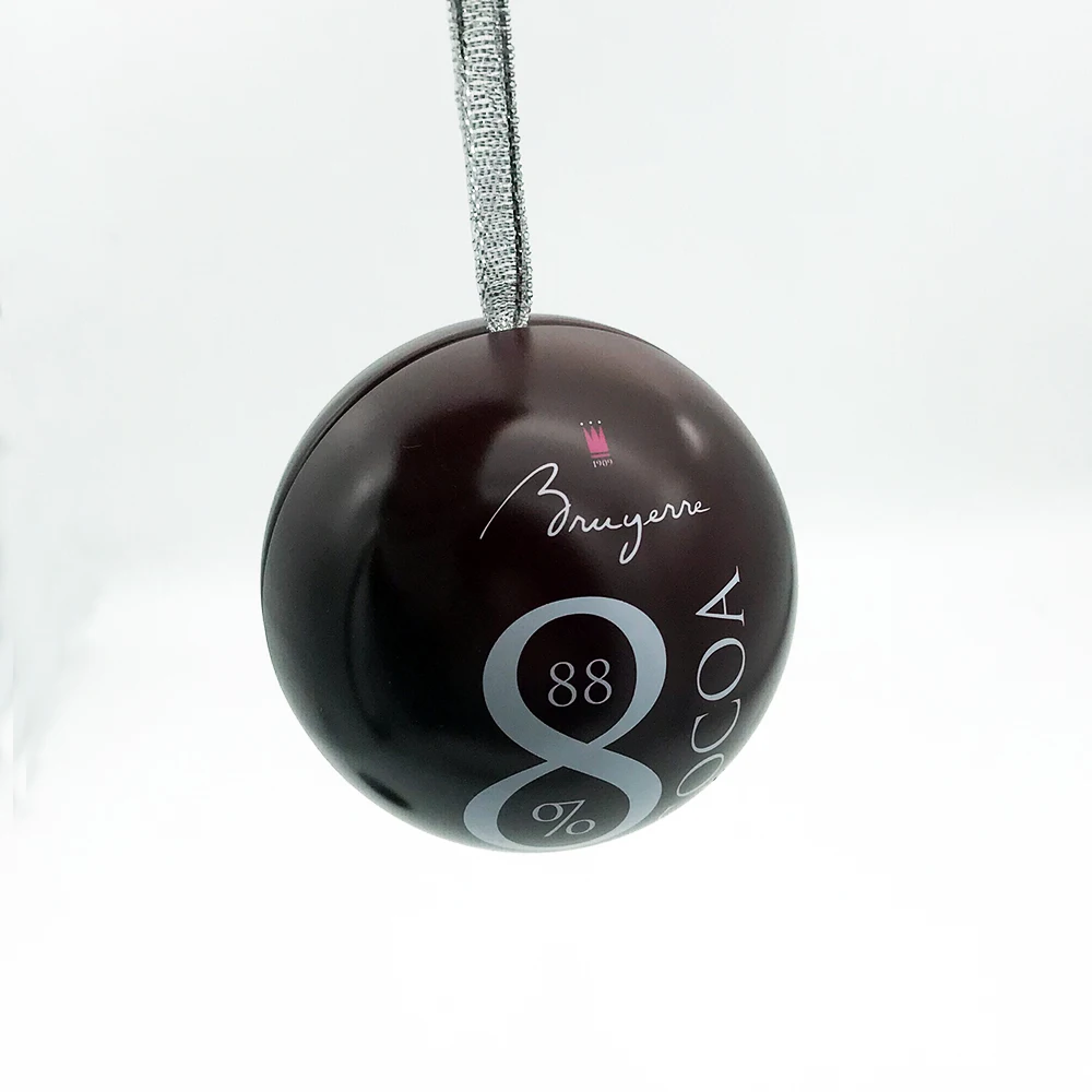 custom printed openable Xmas tin ball