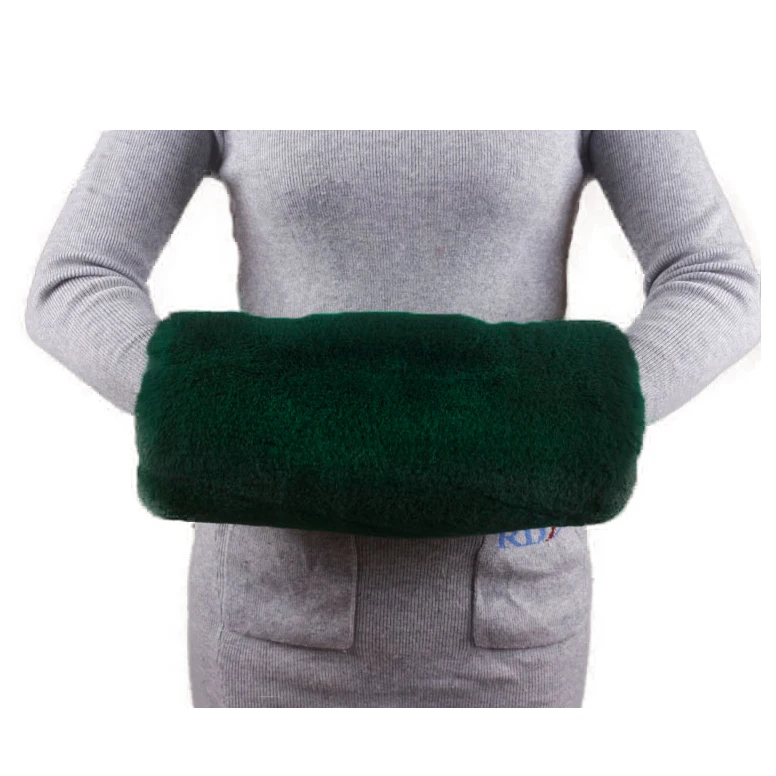 
Winter Protection Lady Khaki Fox Faux Fur Hand Warmer Muffs 