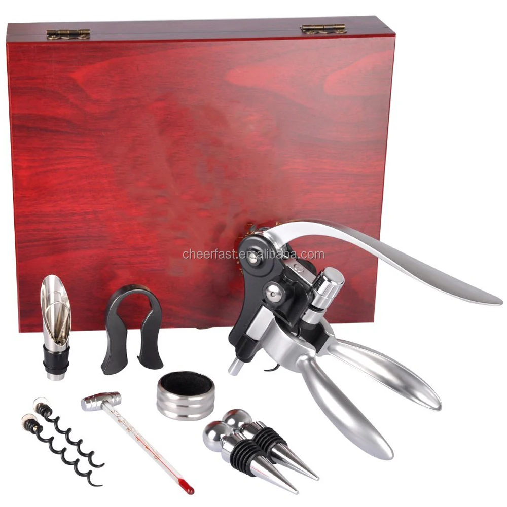 Подставка для кролика Cheerfast, подарочный набор для вина, 9 шт. аксессуаров в деревянной коробке