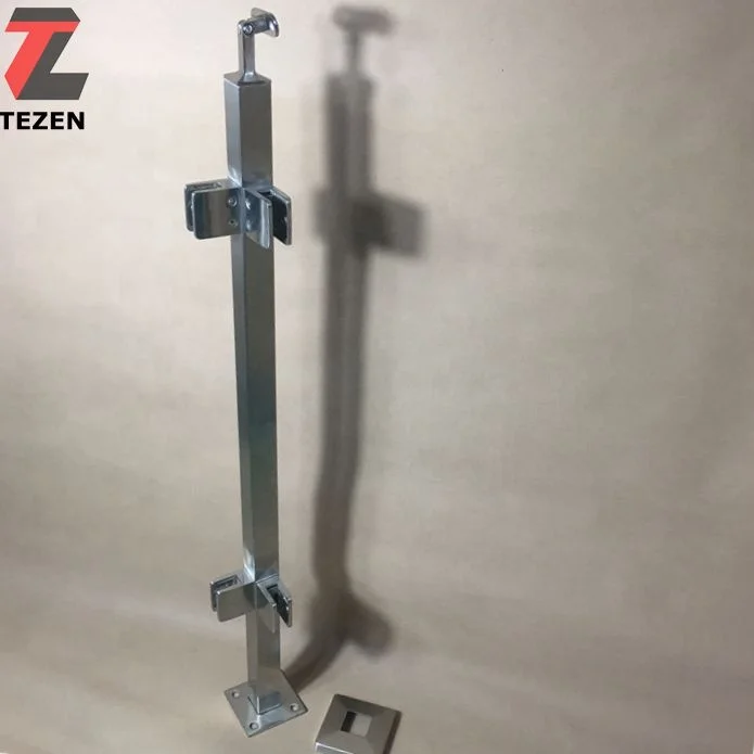 Stainless steel 304 316 adjustable  staircase frameless fence balustrade post