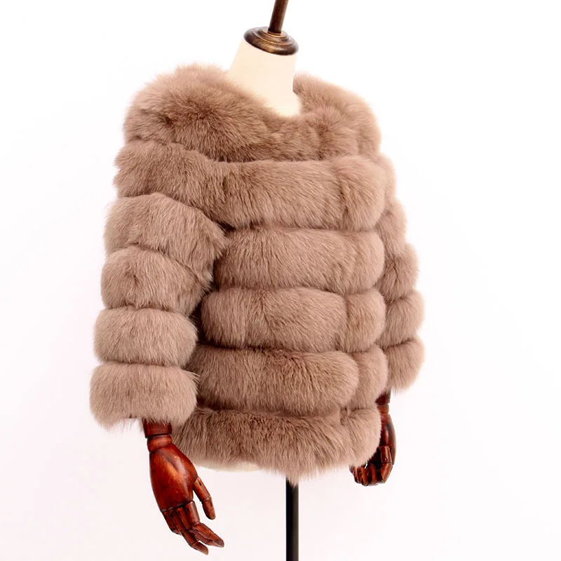 Cheap price jtfur real fox fur warm colorful plus big size wholesale fox fur coat