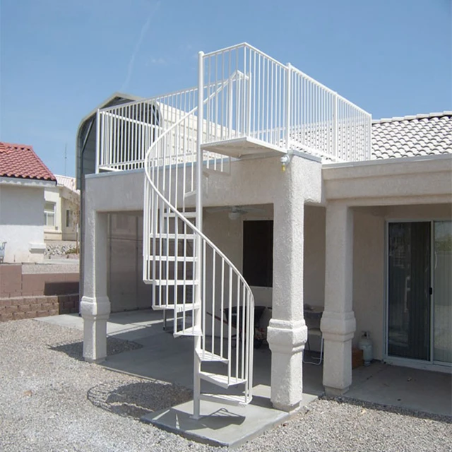 Decorative Exterior Stairs Design Used Prefab Steel Spiral Staircase