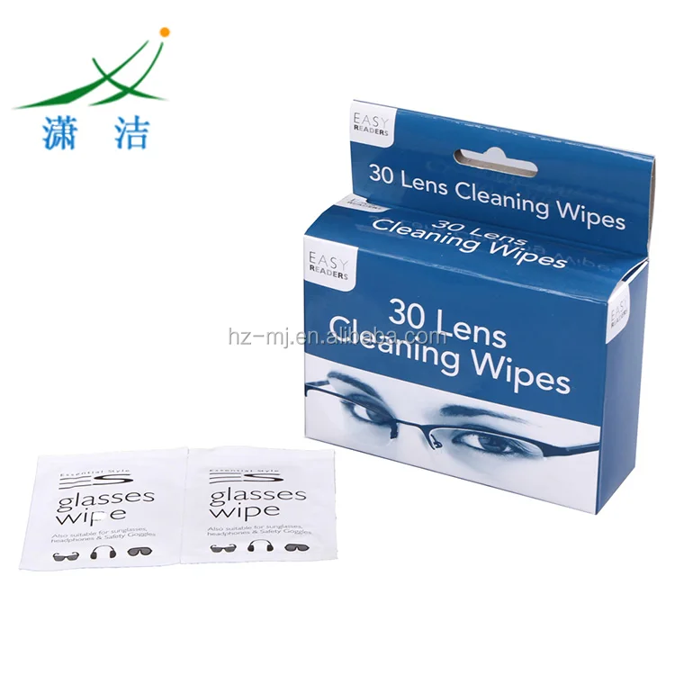 
Disposable use single 35g wet strength paper pre moistened lens cleaning wipes for camera 