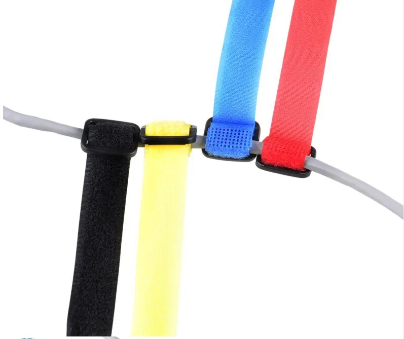 Customized Hook and Loop Cable Ties Flexible Reusable Soft Nylon Printed  Strap With Buckle Color or LOGO Customization Quality