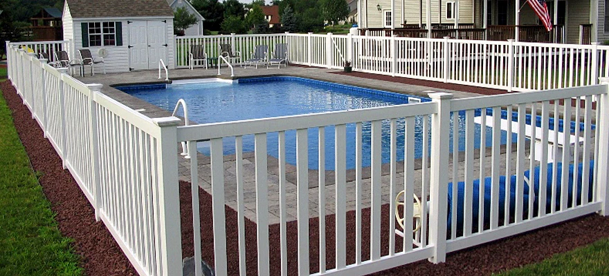 Fentech Free Maintenance  White PVC  pool fence