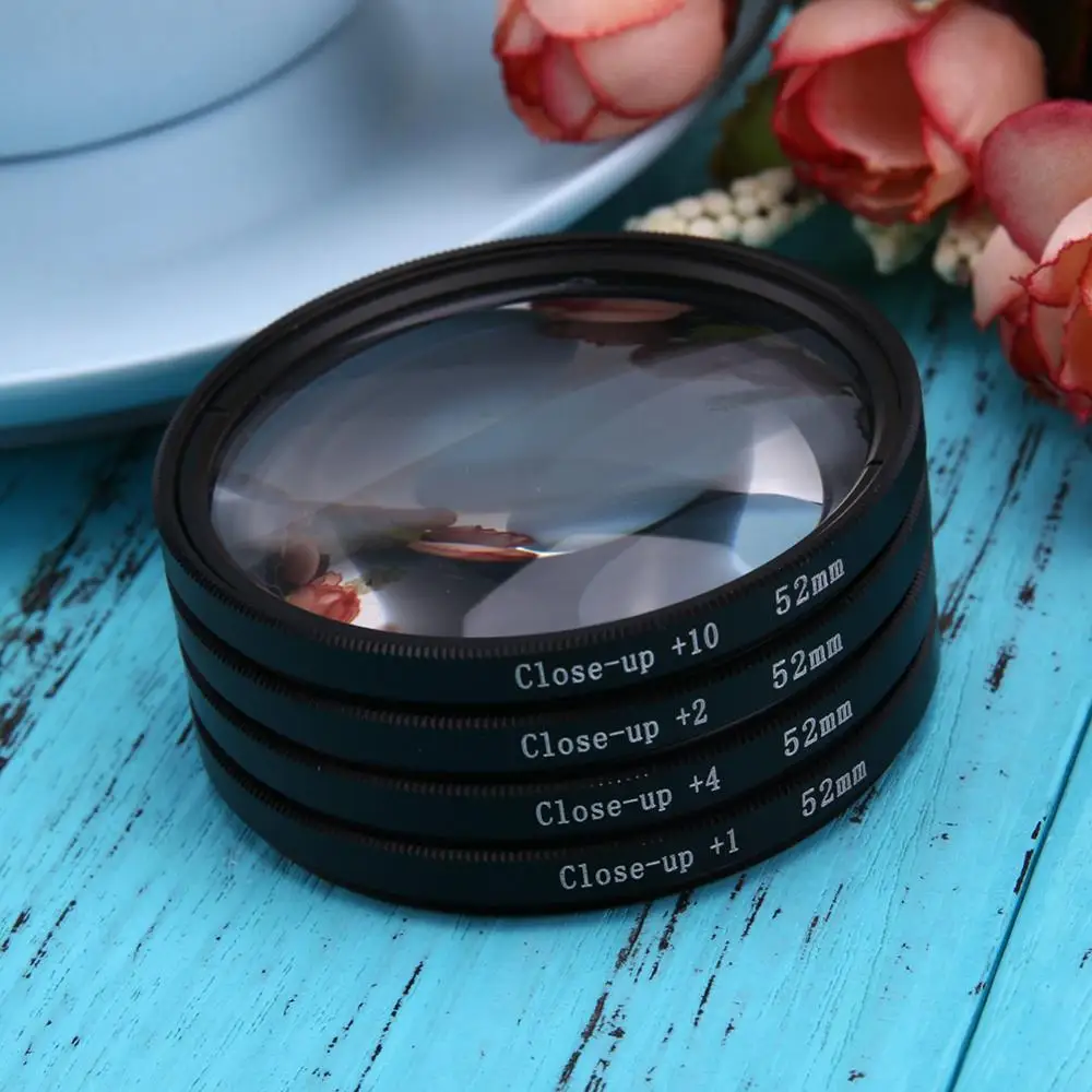 52mm 67mm 72mm 77mm Macro Close-Up Filter Set +1 +2 +4 +10 Lens with Pouch Macro Lens Filter Kit for   DSLR Camera