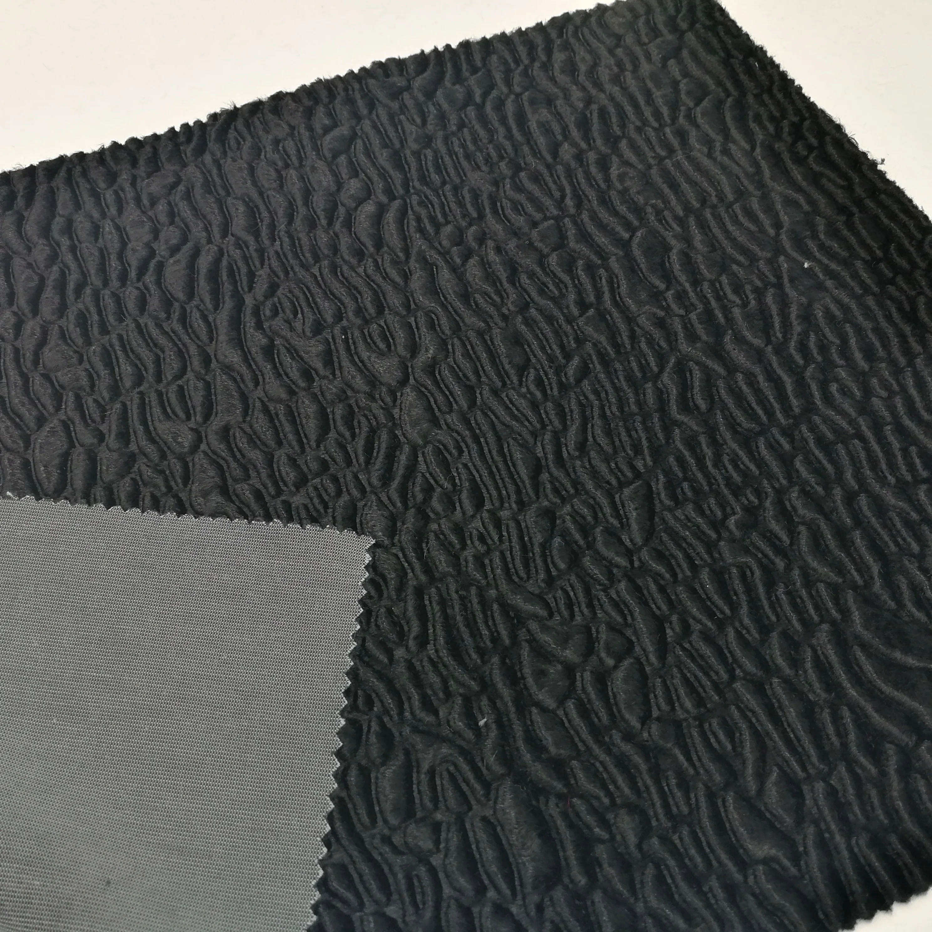 For garment and toy embossed acetate  faux fur fabric plush fabric wholesale