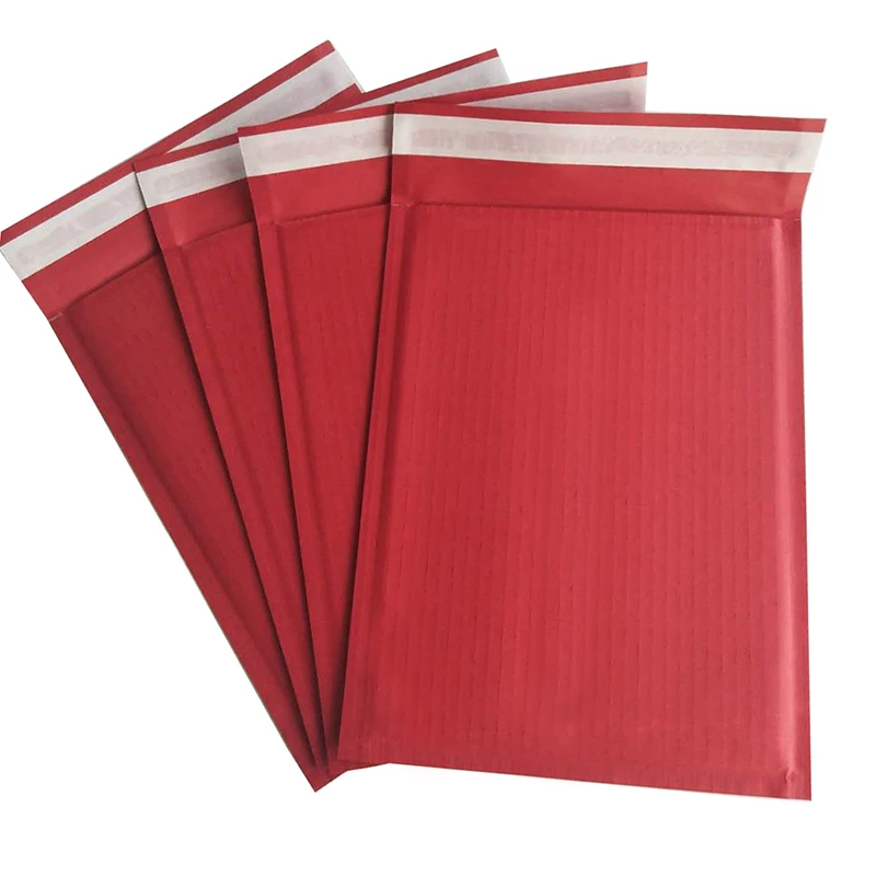 Biodegradable&compostable  Mailer 100% Paper surface Red kraft Paper inner Padded corrugated paper envelopes