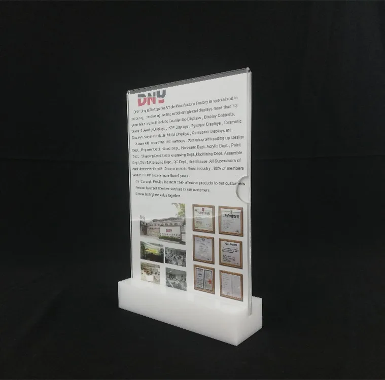 Clear Acrylic Table Menu Stand Display Sign Business Card Holder