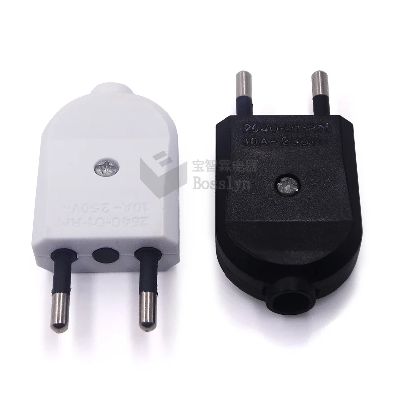 Manufacturer Straight Pin Power Plug 2 Pin Rewireable Italy Plug Eu Euro European Electrical Plug