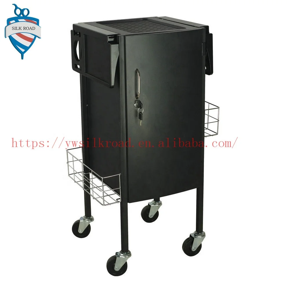 2018 new style Deluxe Lockable black Metal Hair Salon Trolley
