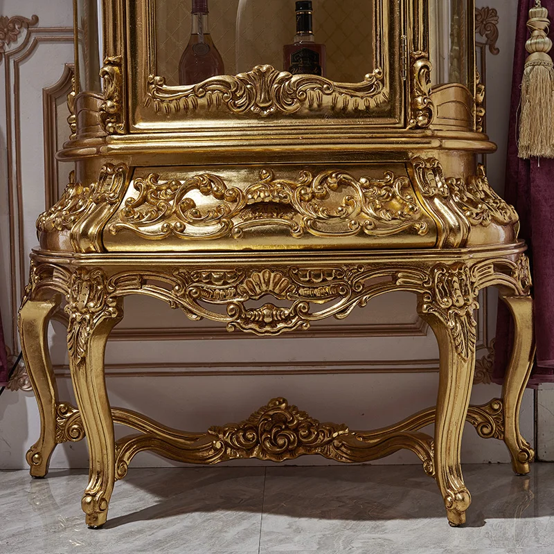 Classic living room furniture Hand made Luxury Italian Wooden Solid Wood Kitchen Cabinet