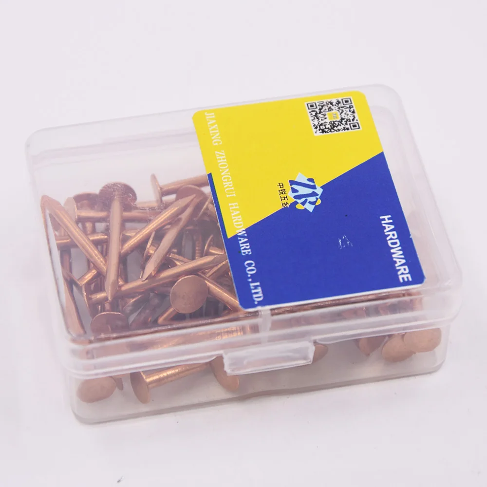 
Chinese factory produced best quality big flat head smooth shank polished red copper brass nails 