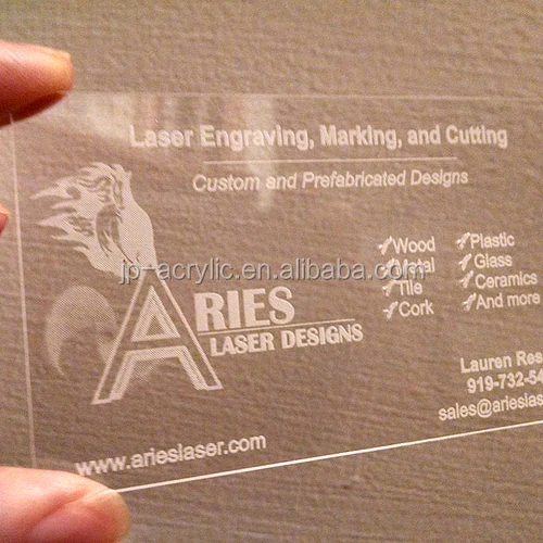 
Custom wholesale fashion silk screen acrylic personalized business card 