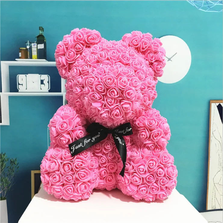 
Artificial Flowers Rose Teddy Bear for Mothers day gifts rose rabbit 