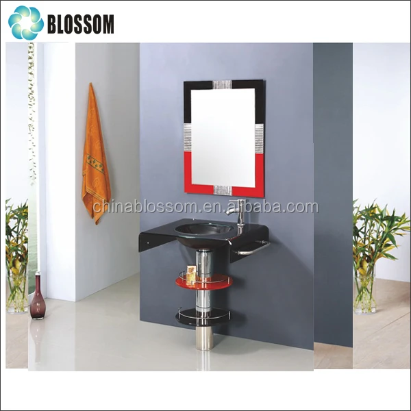 Floor Standing 304 Stainless Steel Support Bathroom Colorful Cheap Glass Pedestal Basin Sink