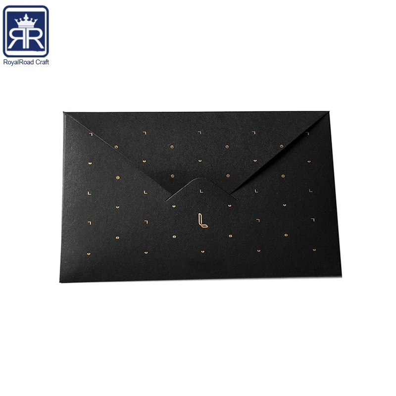 High quality Hot Foil gold or silver Foil Matt gold cardboard envelope for document