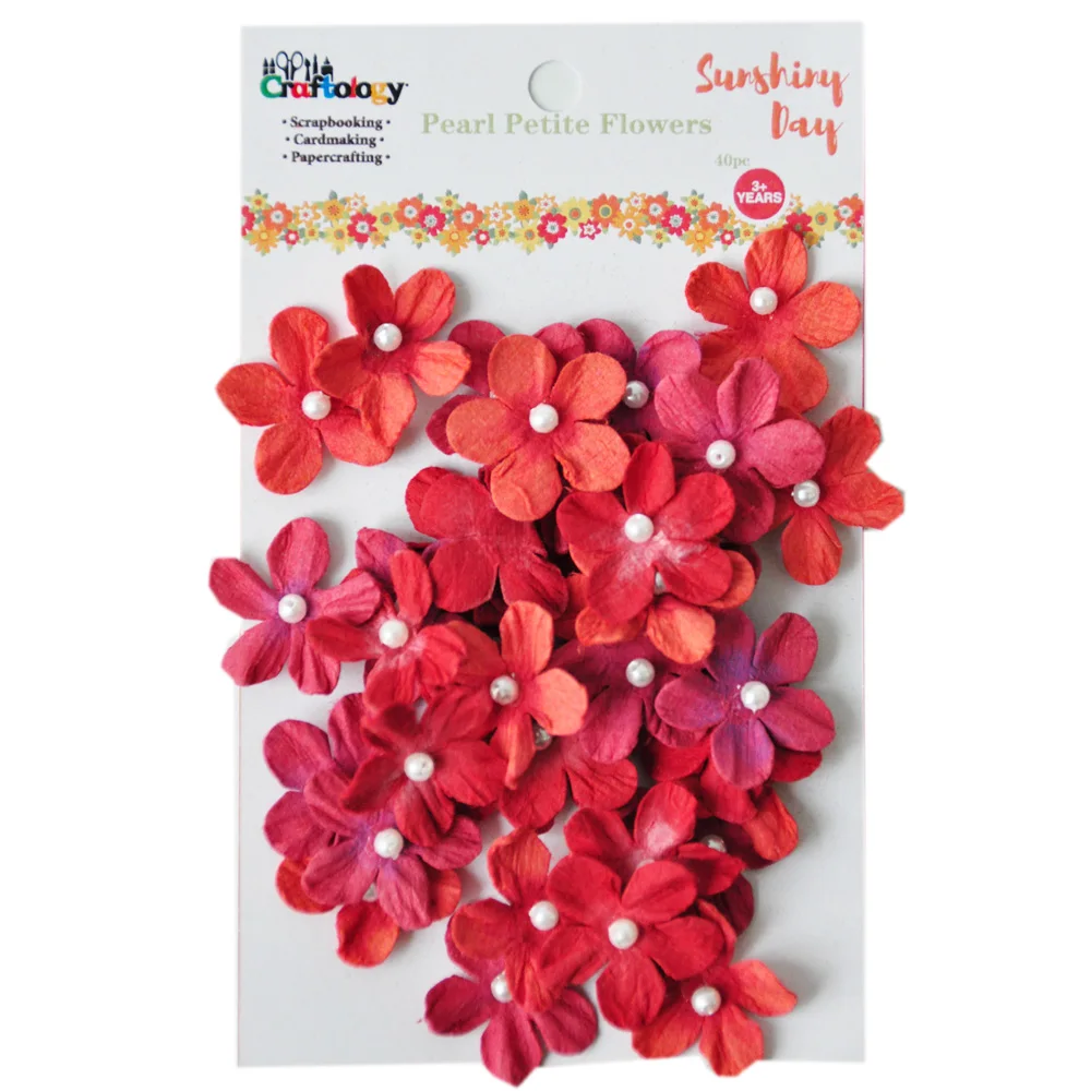 Pink 22mm handmade decorative rose mulberry paper flower