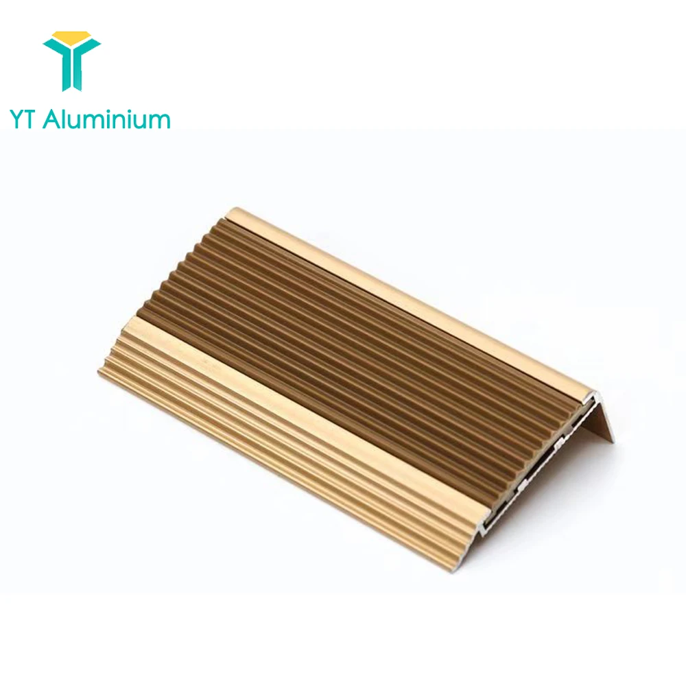 Aluminium stair nosing with rubber insert 37mm x 75mm