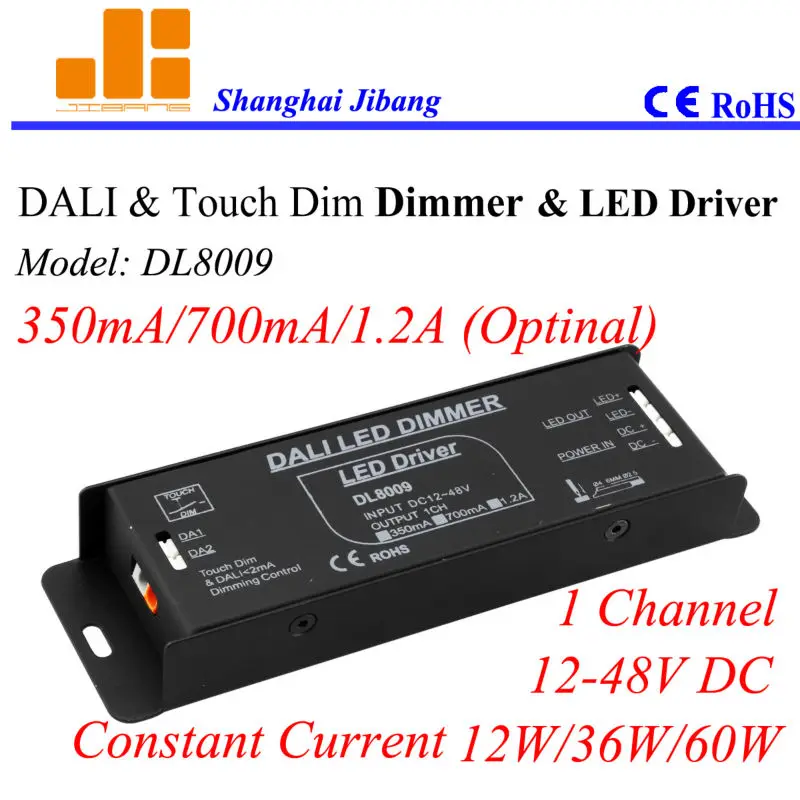 DALI dimmers DALI led driver Dali Constant Current pwm 350mA 700mA 1.2A (Opt) 1Channel 12V 48V pn DL8009