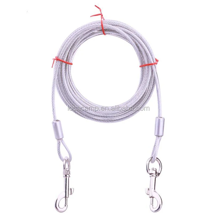 chrome plating big pet dog stake with stainless steel rope  Heavy Duty for Medium-Large Dogs Up to 125 lbs