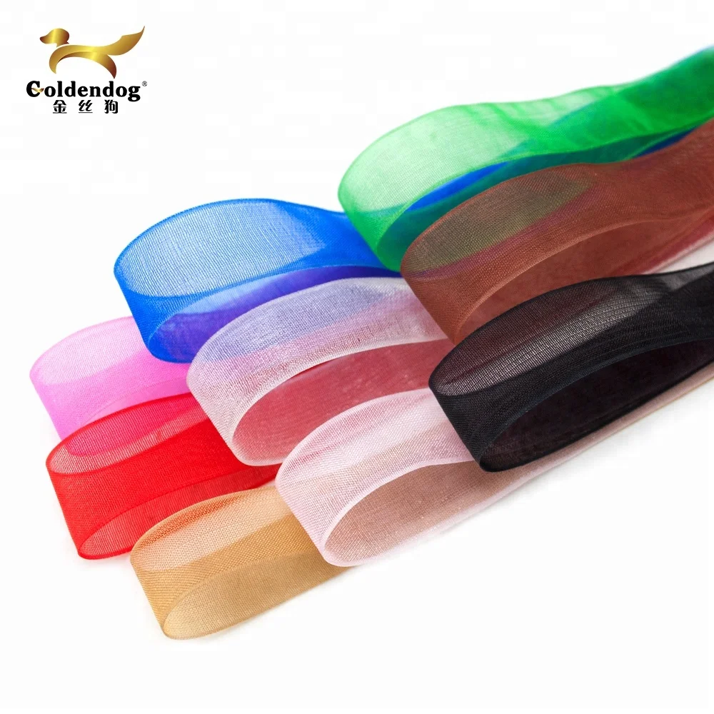 Cheap factory selling sheer ribbon wholesale rainbow organza ribbon
