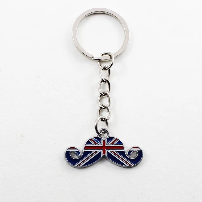 Custom Car shape UK United Kingdom British Flag Metal Keychain  chain keyring London Souvenirs gift