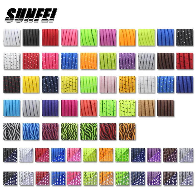 no tie shoelaces with locks rubber Elastic polyester shoe laces custom athletic woven round Elastic shoelace buckle for sneaker