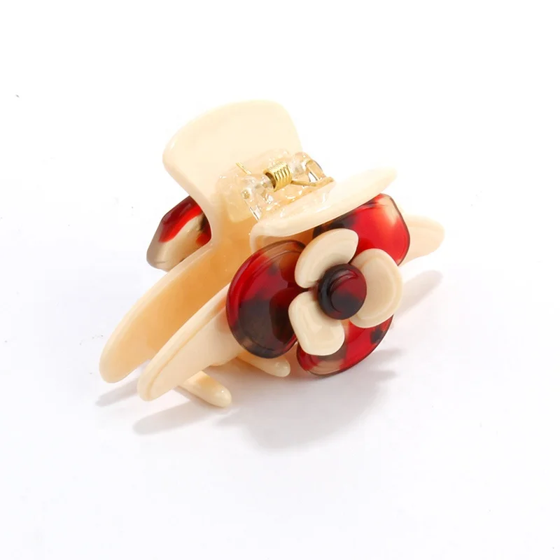 Fancy hair jaw crab clamps acetate hair pins luxury high quality jaw claws flower decorative hair claw clips