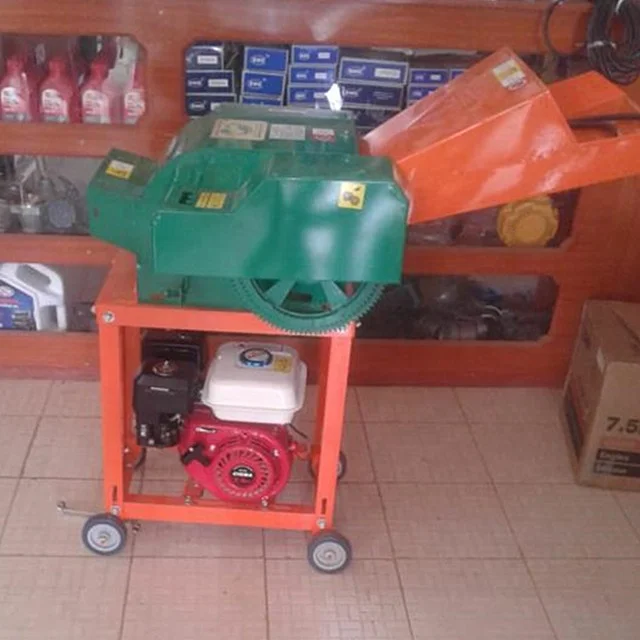 Gasoline engine driven grass cutter/small chaff cutter/animal fodder cutting machine
