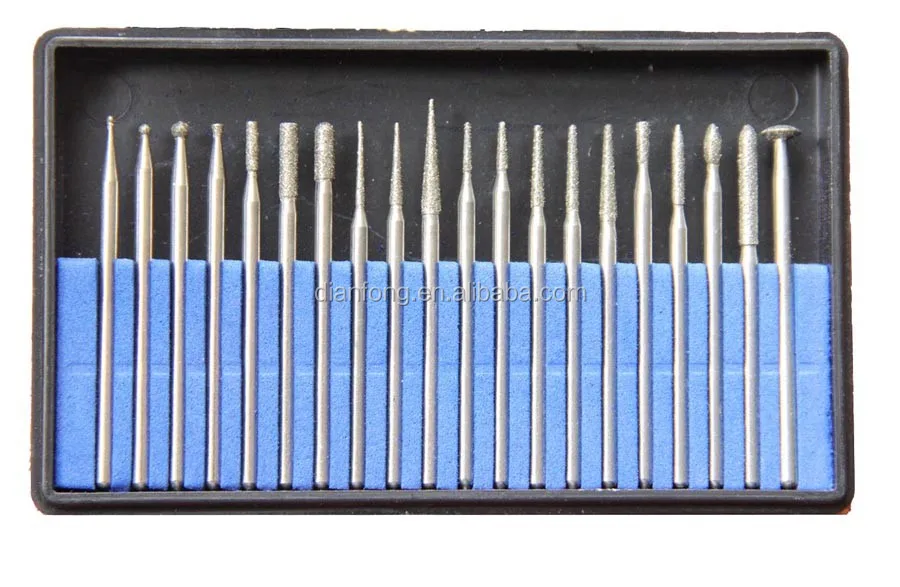 ZD102 tiny cut HP diamond bur kit jewellery stones grinder