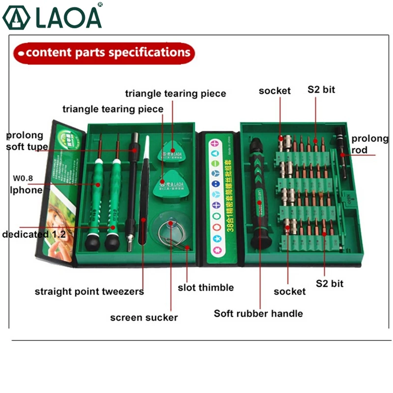 38 pcs Phone Repair Tools Kit