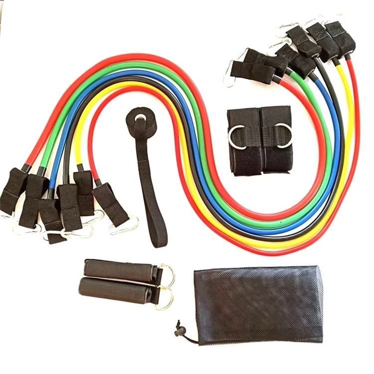 Elastic stretch Fitness Resistance Band Set for gym body building