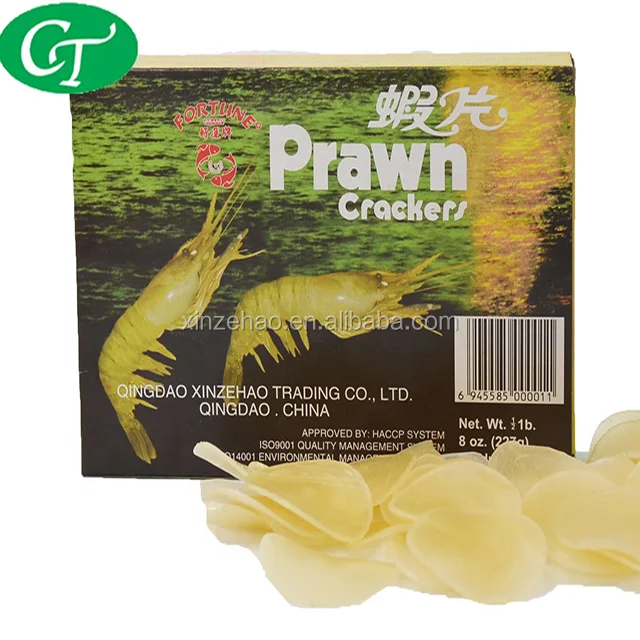 
Uncooked Dried Prawn Crackers Seafood fried Snack 227g White Color 