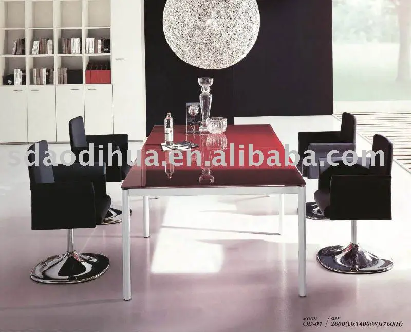 2012 # современный металлический каркас стекло конференц-стол OD-01