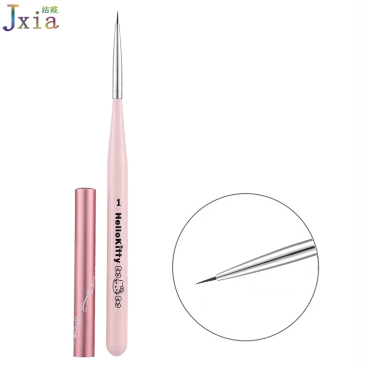 2018 Jiexia New Trending Nail Art Pen Dotting Drawing Painting UV Gel Liner Polish Brush with Metal Cap