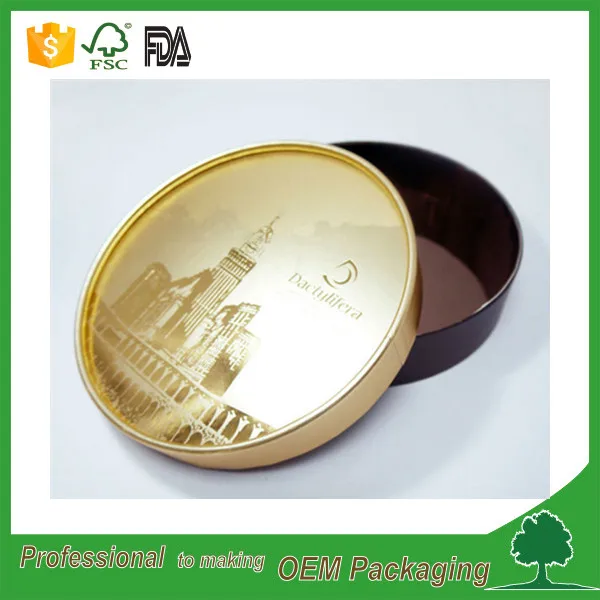 2017 Cylinder custom eco friendly craft paper round box chocolate packaging for gift with food paper insert