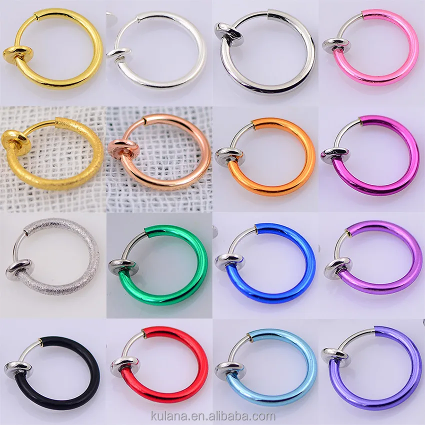 Hot Clip on Body Nose Lip Vibrating Nipple Rings Stud Hoop Earrings Septum