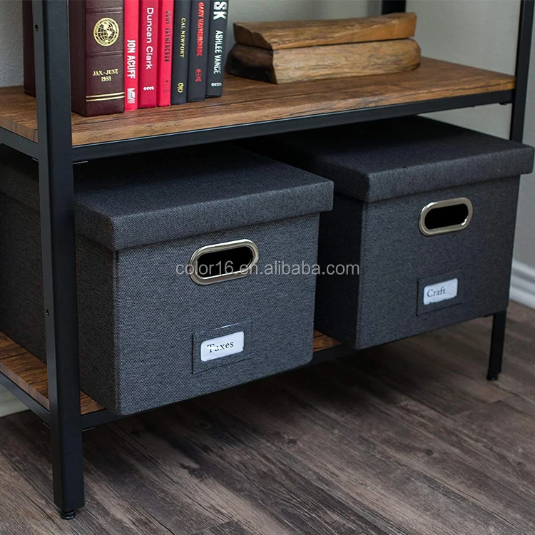 
Cheap price custom linen non woven fabric office medical home use organizer file storage box with lid 