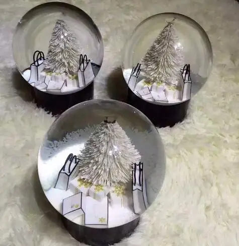 Пользовательские galaxy снег хрустальный шар для Новогоднее украшение подарок