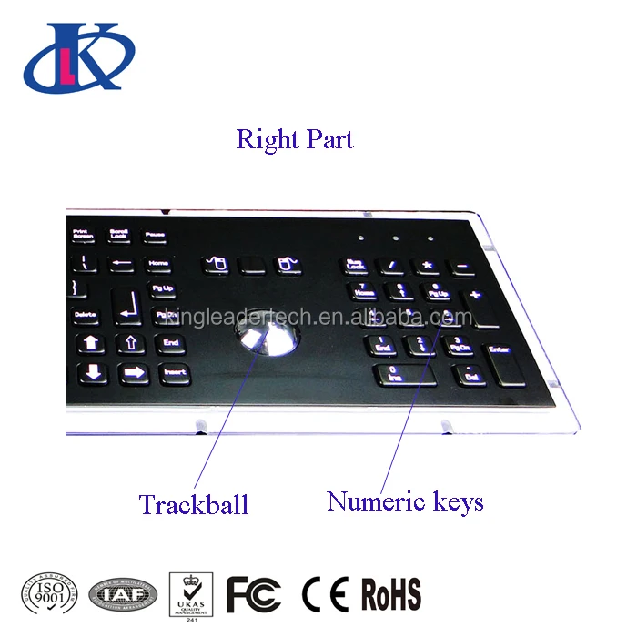 anti-vandalism black metal keyboard with Function keys and number keypad